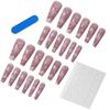 Longo Ballet Nude Cor Rosa Nuvem Unha Patch Temperamento Branco Desgaste Nail Art Europeu e Americano Unha Terminada Unha