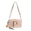 Bolsa Transversal Elegante Nova Simples e Única para o Outono de 2026 com Acabamento Texturizado, Bolsa Quadrada Pequena Casual Retro Simples para o Dia a Dia