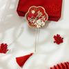 Casamento Estilo Antigo Chinês Leque Xiuhe Mini Leque Redondo para Recém-Casados Estilo Qipao Adereços de Foto Acessórios de Mão para Noiva