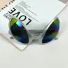 Gafas de sol de moda y originales con temática de alienígenas para niñas, Gafas de alienígena verdes para fiestas y bailes