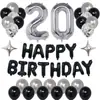 Decoración de Cumpleaños Globo Set Fiesta Película de Aluminio Digital Transfronterizo Amazon Oro Negro Cumpleaños 18 Arreglo Dorado Transfronterizo