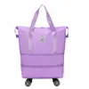 Bolsa de Viaje Expandible de Gran Capacidad, Cubierta Conveniente, Maleta de Ruedas, Viaje de Negocios de Corta Distancia, Bolsa de Tela Oxford para Mujeres Embarazadas