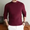 Suave y pegajoso nuevo estilo suéter de lana otoño e invierno color liso cuello semi-alto suéter para hombre jóvenes suéter capa base ropa de hombre top