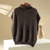 Chaleco de Punto de Lana Cachemira Nuevo Otoño/Invierno 2026 para Mujer, Chaleco Superior de Color Sólido Cepillado con Lentejuelas