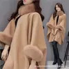 Capa de lã para garota plus size cheinha outono e inverno Novo casaco de cashmere feminino estilo Hepburn elegante xale de alta qualidade casaco de lã