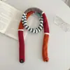 Bufanda de Lana Estrecha Larga Versátil de Rayas de Colores para Mujer Atmósfera de Otoño e Invierno Lana Mezclada Calentador de Cuello Baguette