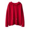 Sudadera con capucha casual suelta de cachemira suave para mujer, simple, urbana, versátil, de punto de color puro, nueva para otoño e invierno