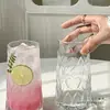 Taza de Vidrio de Aspecto Elegante para Té de Frutas, Taza para Café Americano Helado, Copa de Cóctel, Vaso para Jugos, Vaso para Bebidas Frías, Vaso de Vidrio para Agua