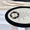 [Flor de Pegamento Rojo] Pulsera de Cristal Pulsera Pulsera Pulsera con Cuentas Pulsera de Cristal Natural para Mujer Sensación de Lujo Ligero y Gama Alta
