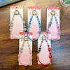 Cadena para Teléfono con Cuentas de Oso Llavero Colgante para Funda de Teléfono Doble Cadena Pulsera Hecha a Mano Colgante para Mujer Accesorio de Muñeca