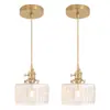 Candelabro de Latón y Cristal Retro Nórdico Estilo Japonés Bed and Breakfast Lámpara de Mesita de Noche Moda Personalizada Lámparas para Bar Restaurante