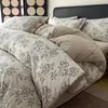 Estilo Retro Francés Grado A Madre y Bebé Lino Crudo Gasa Doble Juego de Sábanas de Cuatro Piezas Funda Nórdica Algodón Puro Dormitorio Juego de Tres Piezas~