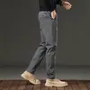 Calça Casual Masculina de Tecnologia Negra à Prova de Três Coisas, Calça Longa de Algodão Puro Elástica, Solta, de Corte Reto, para Negócios Casuais, Calça Social Preta para Primavera