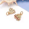 Acessórios para joias DIY, pingente de estrela-do-mar transfronteiriço, banhado a cobre com ouro real 18k, cravejado com zircônia, versátil para colares e pulseiras