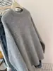 Ropa Interior de Lana para Mujer Corta 2025 Otoño e Invierno Versátil para Mujer Cuello Redondo Holgado Suave y Ceroso Europeo Suéter Base Suéter