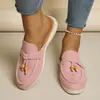 Comércio Exterior Tamanho Grande Chinelos Europeus e Americanos Primavera Bico Aberto Meio Chinelo para Usar Fora Calce Fácil Mula Sapatos Preguiçosos Meio Chinelo Casual para Mulheres