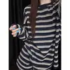 Conjunto de pijama longo listrado estilo coreano, relaxado, para mulheres, novo para o verão de 2026, shorts soltos que afinam, conjunto de roupas para casa