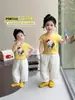 Traje de Verano 2026 Nuevo Estilo con Gato Kt de Manga Corta para Niñas Ropa Casual de Verano a la Moda Conjunto de Dos Piezas a la Moda para Bebés Niñas