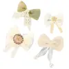 Accesorios de Tela para Niños Listos para Usar Moño Flor Forma de Cereza DIY Lindos Accesorios para el Cabello Ropa Velcro