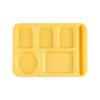 Plato de Cena de Paja de Trigo Transfronterizo Comedor Estudiantil Gran Capacidad Plato Rectangular Dividido Doméstico Comercial Plato para Arroz Plato para Comida Rápida