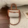 Bolsa de Mão Quadrada Pequena de Design Nicho Estilo Coreano para Mulheres Moda Inverno 2025 Bolsa de Ombro Transversal Patchwork Retro