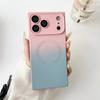 Funda para Teléfono Móvil Magnética de Succión con Sensación de Piel Cuadrada Degradada Adecuada para Iphone17Promax Apple 16 Suave 15 Película para Lente 14