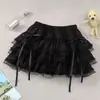 Gato Noturno Renda Doce Branco Fofo Cintura Alta Emagrecedor Bolo Saia de Balé Petite Saia Curta Saia Fofa