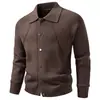 Colección nueva otoño/invierno 2026 transfronteriza: Suéter cárdigan abierto estilo retro americano, suéter tejido, prenda exterior moderna y casual para hombres jóvenes