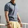 Camisetas de Manga Corta para Hombre Nuevas y de Moda con Cuello Camisero, Ropa de Verano para Hombre, Polos Casuales de Manga Media