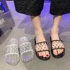 Zapatillas de Cristal Transparentes de Moda con Suela Gruesa para Exterior Hogar Antideslizantes para Interior Planas con Suela Hogar 2025 Verano y Otoño Nuevo Estilo