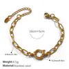 Pulsera de Moda Europea y Americana Collar de Oro de 18K Cadena en Forma de O Collar de Cristal Pulsera de Perlas Collar de Circonita Joyería de Acero Inoxidable