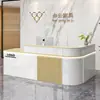 Mostrador de caja recepción barra mostrador de pago mesa tienda esquina curva pequeña salón de belleza tienda de conveniencia mesa de tienda