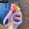 Chaveiro Criativo de Letra com Óleo e Bolinhas Coloridas Flutuantes Delicadas, Adequado para Meninas, Argola de Chaveiro de Bolsa de Casal
