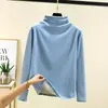 Camisa Base de Gola Alta Meia-Altura para Mulheres, Roupa Íntima para Outono e Inverno, Novo Estilo 2024, Forrada com Fleece e Espessada, Top Quente Feminino