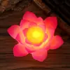 Lámpara de Vela Digital de Loto de Pegamento Suave Estanque de Loto Luz de Luna Loto Lámpara Adornos Artesanías Decorativas Esmalte Luz Nocturna Digital