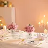 Envío Gratis Estilo Europeo Creativo Lujo Ligero Estilo Romano Lámpara Jarrón Alto de Vidrio Arreglo Floral Transparente Dormitorio Portavelas Pequeño Casa de Huéspedes