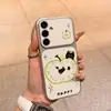 Adecuado para Samsung S26 Reloj Fruta Verde Funda de Teléfono Premium S24 Ultra Ventana Grande S25 Ultra Piel de Cordero
