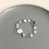 Linda chica amigas divertidas pulsera de cuentas para mujer macaron algodón de azúcar color claro pulsera de cuentas moda ins