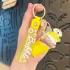 Jalea de Arena Líquida Infundida con Aceite Frijol de Gelatina Sanrio Taza de Té con Leche Llavero Colgante de Bolsa Acrílico Decoración de Llavero Pequeño Regalo