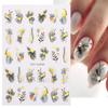 Nuevas pegatinas de uñas transfronterizas con cinta de flores de primavera y línea de hierba, pegatinas adhesivas para uñas al por mayor
