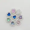 Anillo de aleación con diamantes de imitación, gato Kt de dibujos animados, conejo, multiagujero, espaciador facial de cuentas, cuentas espaciadoras de corazón, cuentas de cristal, materiales para abalorios