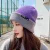Sombrero nuevo de estilo coreano de invierno para mujer, gorro de punto, popular en internet, para cara redonda, sombrero cálido, moda, lindo, sombrero de lana