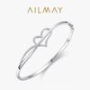 Pulsera de Amor de Plata Esterlina s925 para Mujer Estilo Coreano Simple Fresca Hueca con Incrustaciones de Diamantes Joyería de Mano Regalo de San Valentín