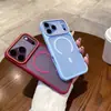 Design de janela grande, adequado para capa de celular iPhone 18 Pro Max, capa magnética fosca com sensação de pele Apple 17, capa protetora de duas cores 16