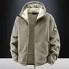 Chaqueta de Polar para Hombre de Otoño e Invierno Más Vendida Chaqueta Gruesa Cálida a Prueba de Frío con Capucha Ropa para Hombre Abrigo Superior Transfronterizo