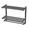Pistola cinza Toalheiro Punch-free Vaso sanitário Rack de armazenamento de camada dupla WC Toalheiro removível WC