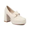 Zapatos Nuevos Gruesos Talla Grande Zapatos 43 Comercio Exterior Plataforma de Agua Tacones Altos 40 Punta Cuadrada Boca Baja Zapatos de Salón Cadena Negro Blanco Mujer