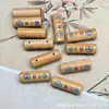 Madeira de Pessegueiro Antiga Quatro Vias Riqueza, Paz e Alegria Conjunto de Duas Peças DIY Acessórios para Joias de Contas Budistas Pulseira Pingente Artigo