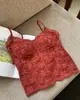 Camisola Sexy de Renda Francesa de Alta Qualidade com Costas Bonitas Sem Sutiã Necessário Colete com Bojos Camada Interna Camada Base Quente Pode Ser Usado por Fora