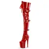 Botas Altas de 23 cm para Mujer Club Nocturno Botas Altas de Tacón Alto para Mujer Tacón Fino Plataforma Botas para las Cuatro Estaciones Botas de Punta Redonda Alta